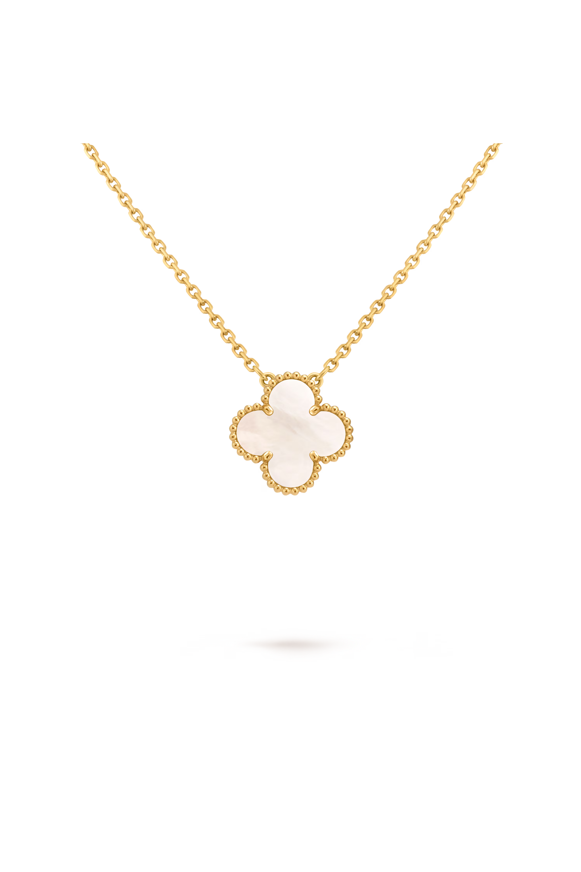 Vintage Alhambra Pendant, 18K Yellow Gold, Mother-of-Pearl