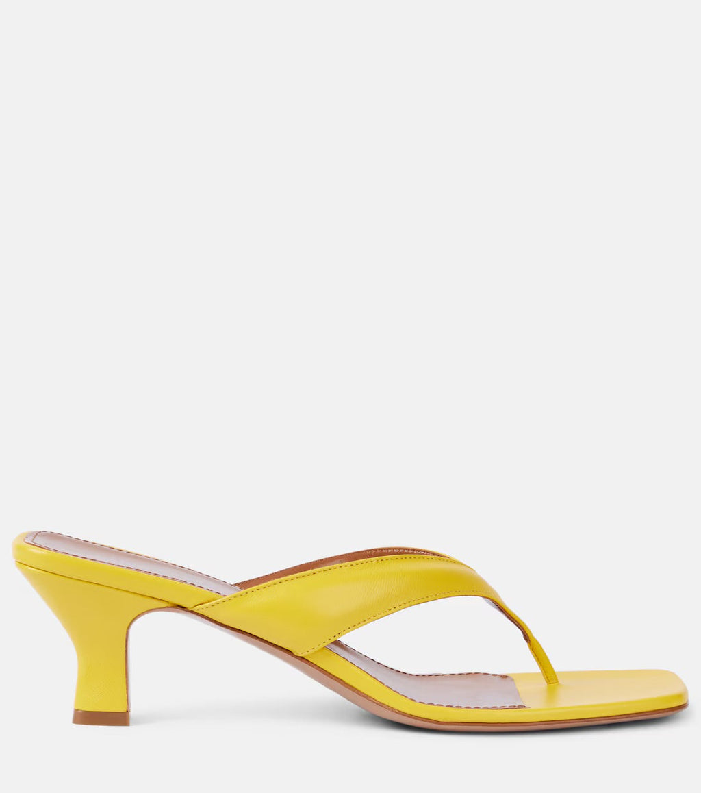Paris Texas Portofino 55 Leather Thong Sandals – Yellow