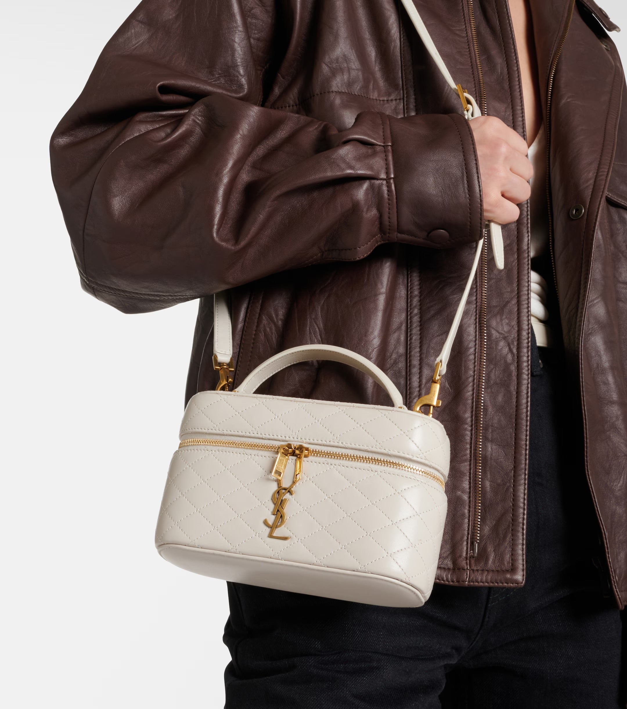 Saint Laurent Gaby Quilted Leather Vanity Bag
