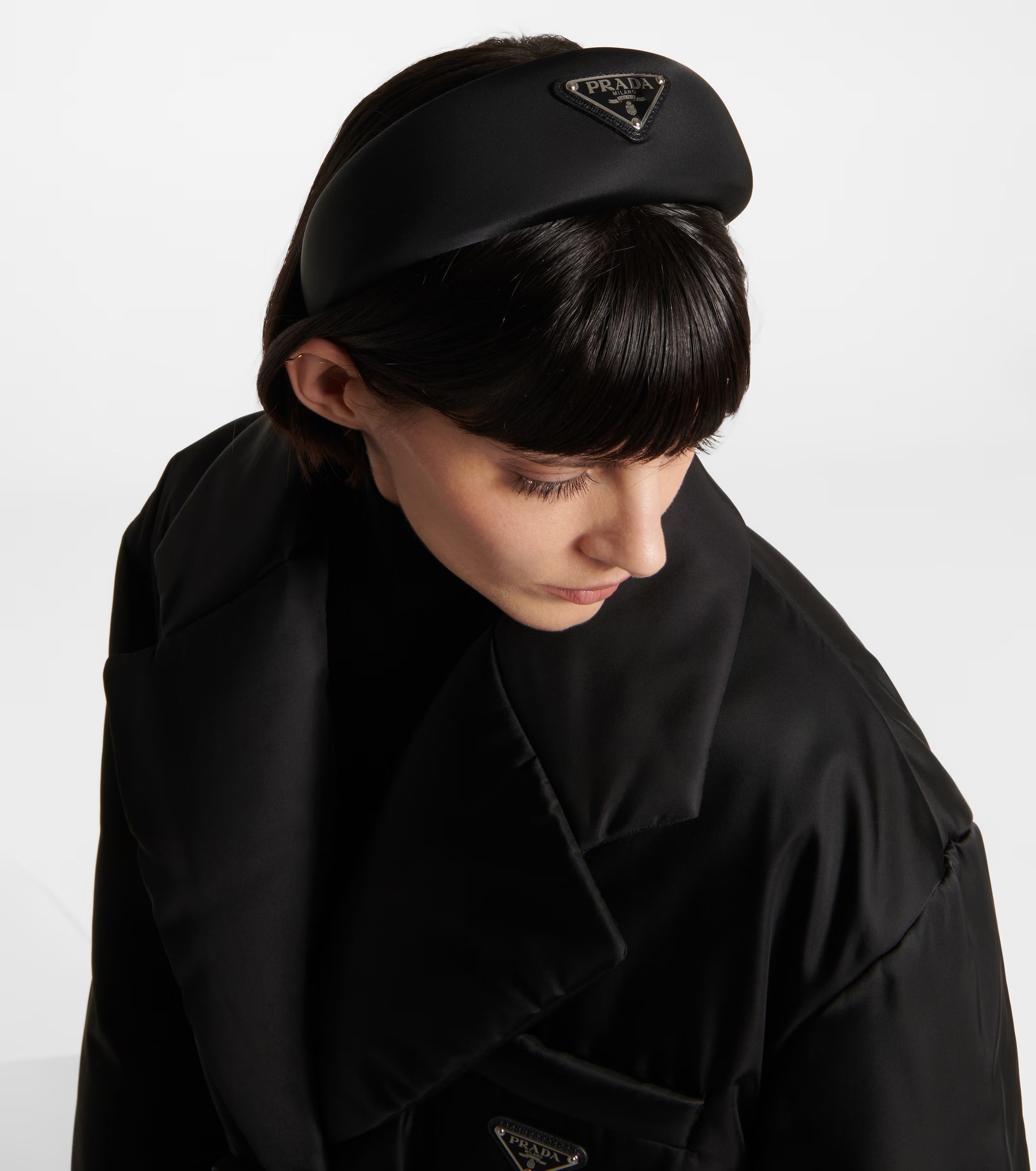 Prada Logo-Embellished Satin Headband