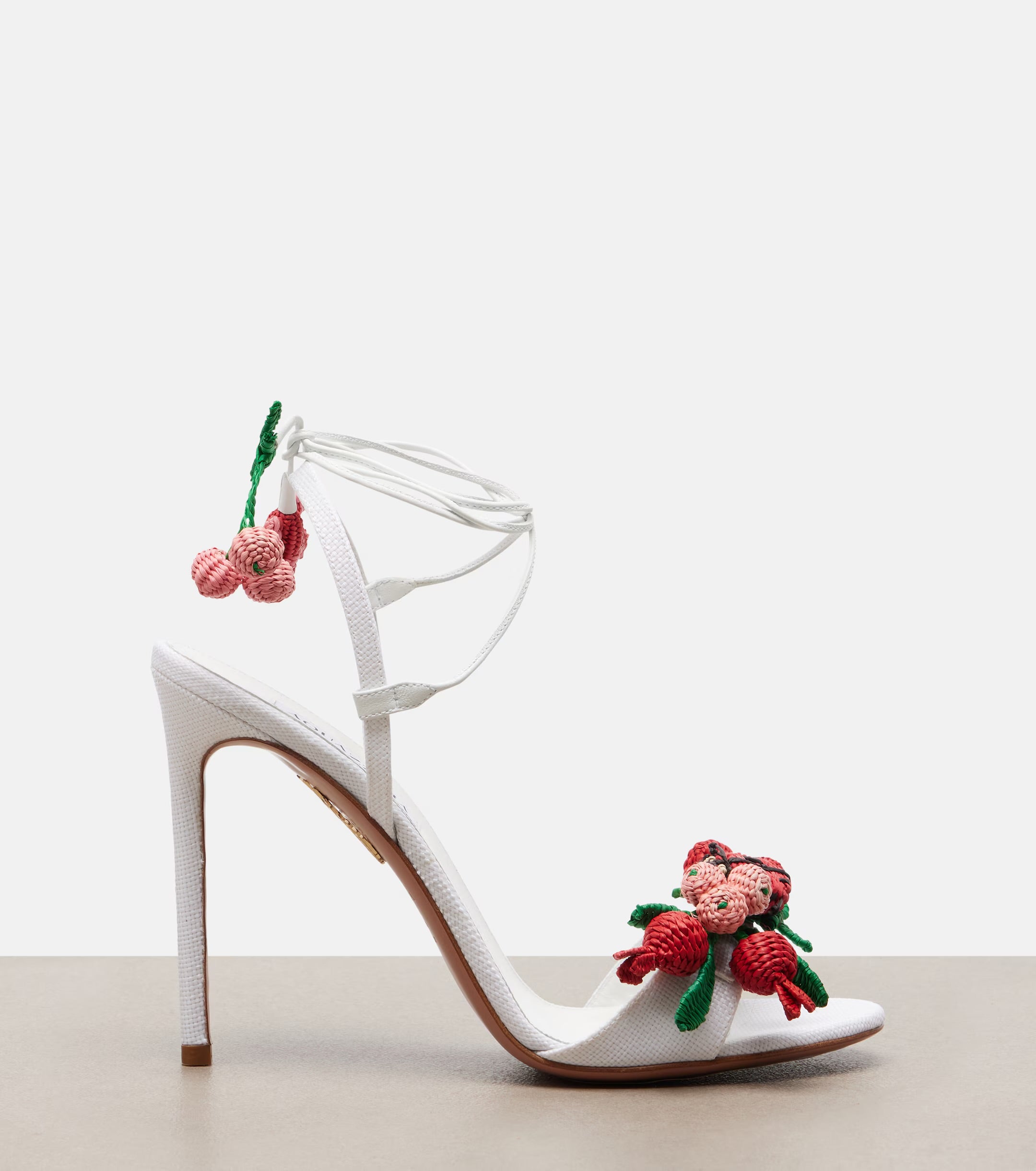 Aquazzura Botanica Raffia Slingback Sandals