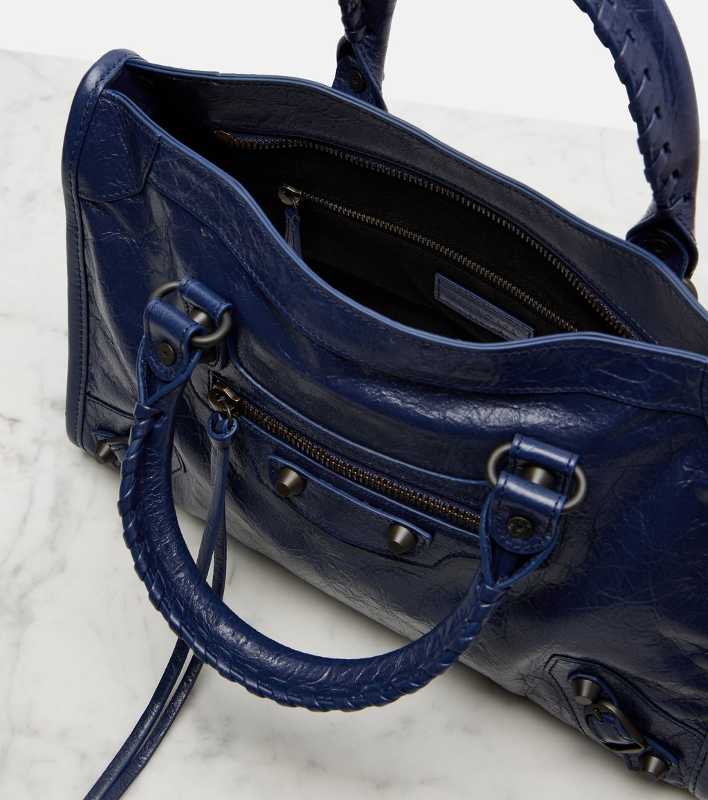 Balenciaga Le City Small Leather Tote Bag – Blue