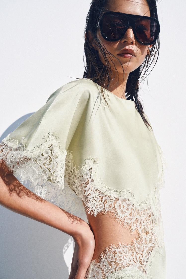ZW Collection Lace Cut-Out Dress