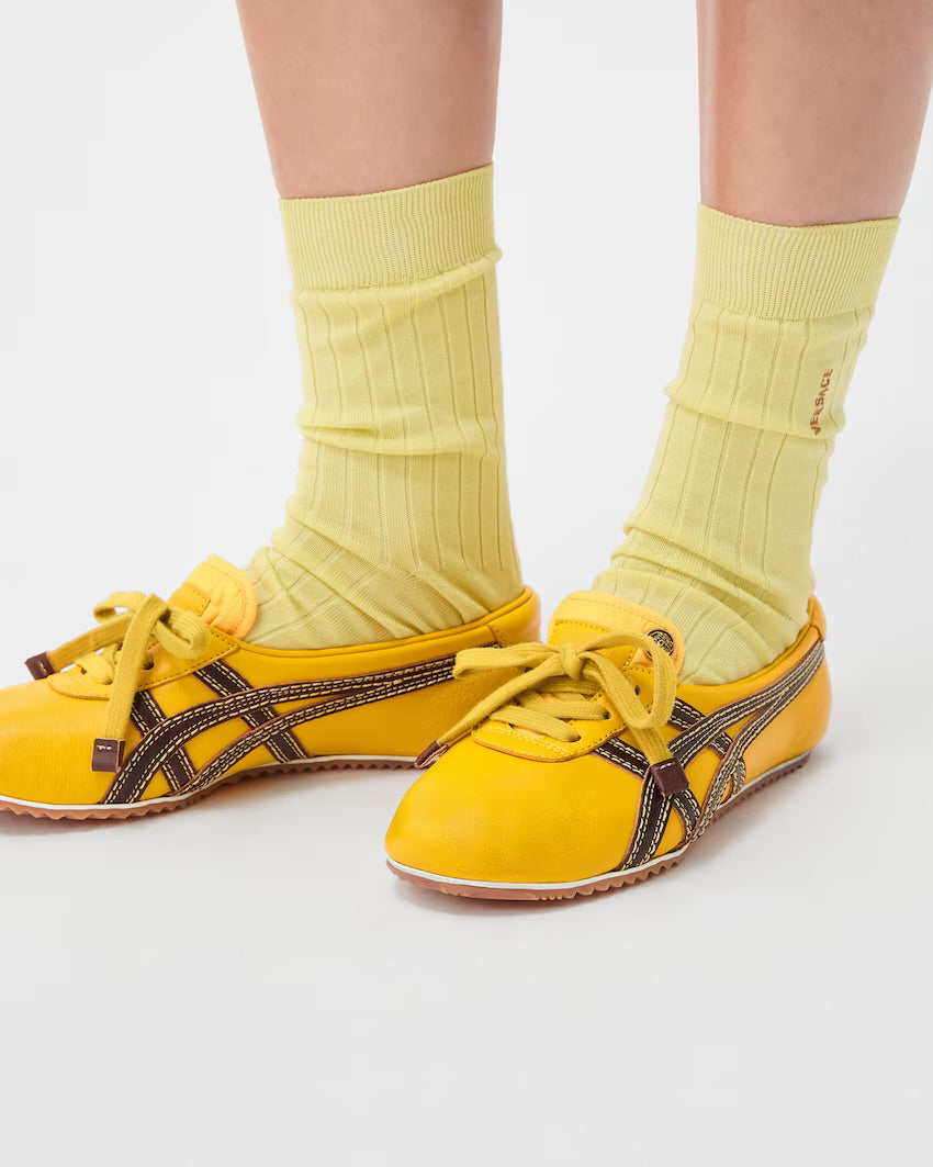 x Onitsuka Tiger TAI-CHI Sakura Nappa Trainers in Brown & Yellow