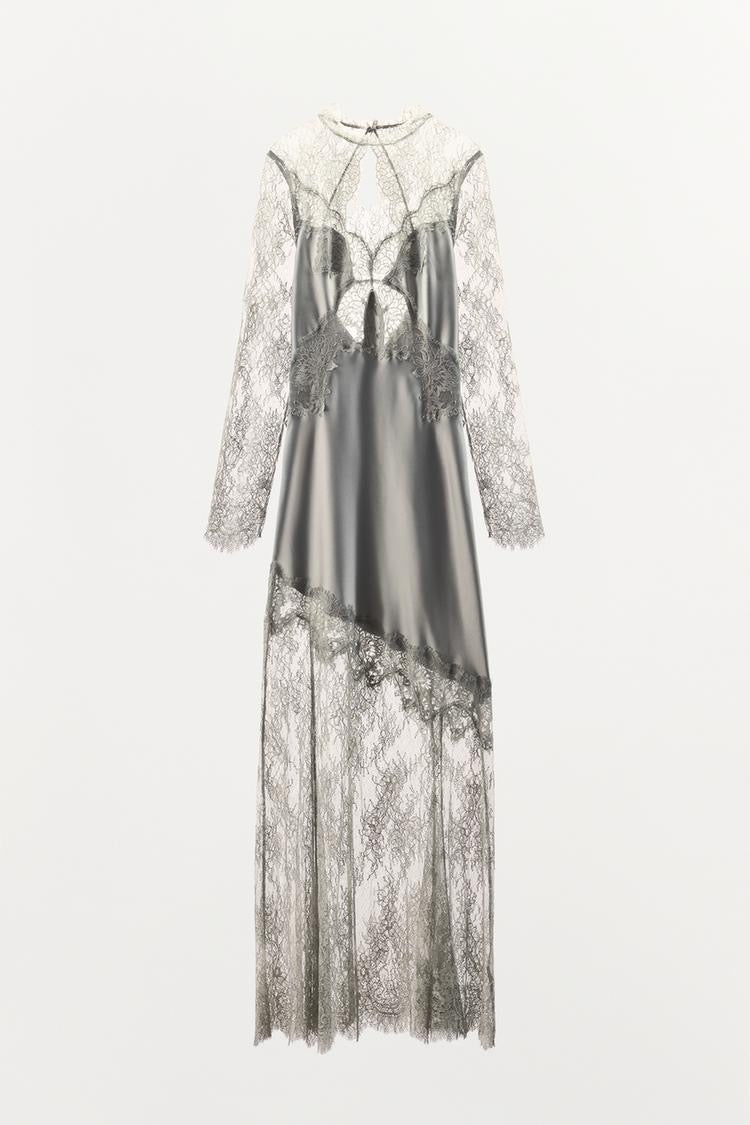 ZW Collection Satin Lace Dress