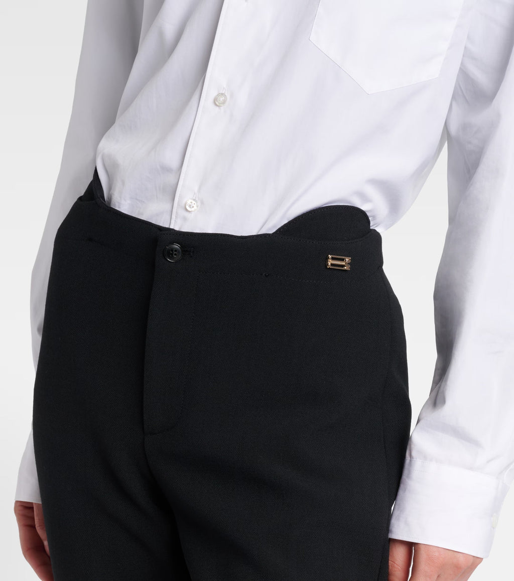 Victoria Beckham Logo Capri Pants in Black