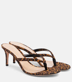 Gianvito Rossi Calypso 70 Suede Thong Sandals – Brown