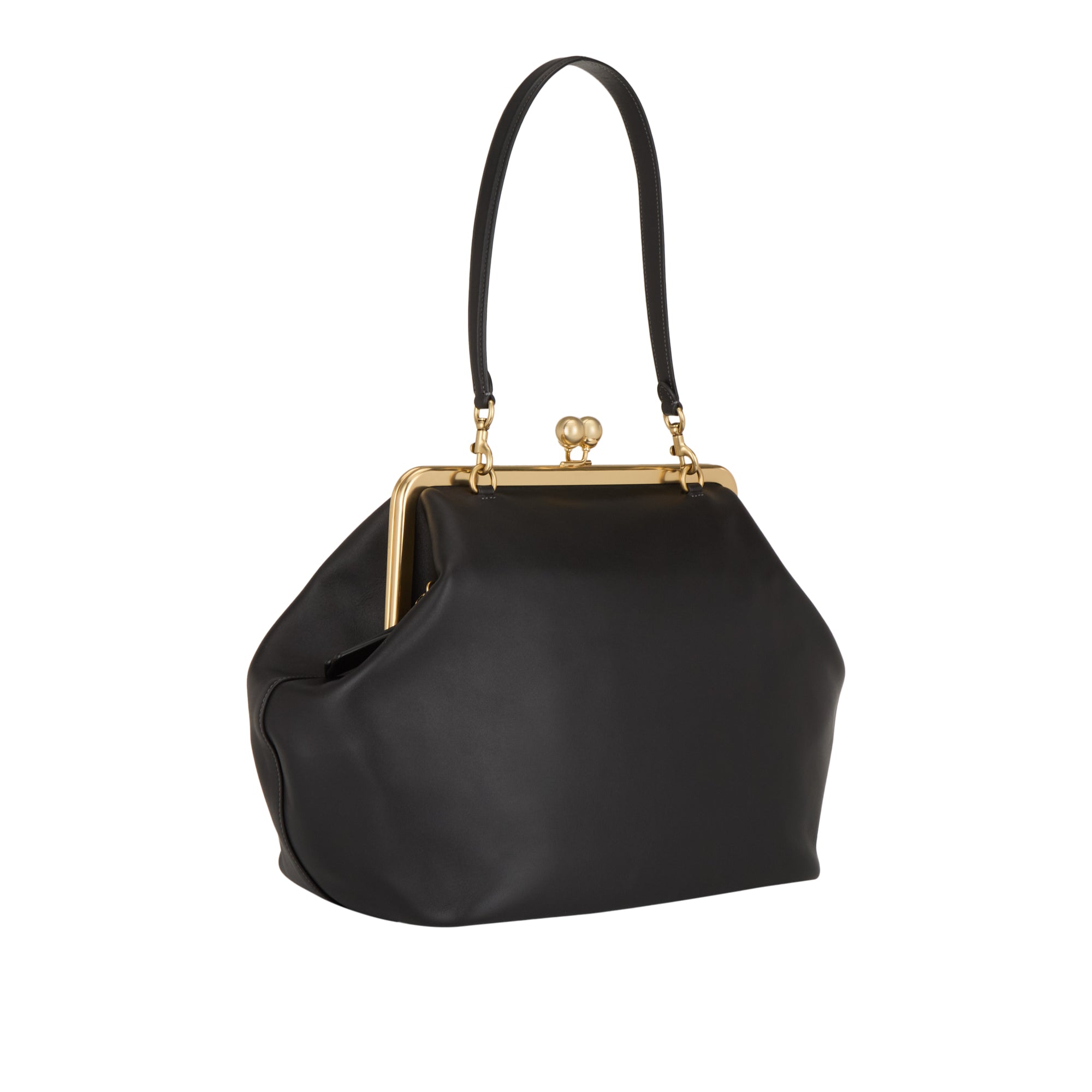 Coach Kisslock Large Frame Bag in Black