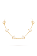 Vintage Alhambra Necklace, 10 Motifs, 18K Yellow Gold, Mother-of-Pearl