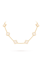 Vintage Alhambra Necklace, 10 Motifs, 18K Yellow Gold, Mother-of-Pearl