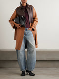 Loewe Belted Two-Tone Leather Coat