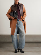 Loewe Belted Two-Tone Leather Coat