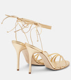 Manolo Blahnik Leva 105 Metallic Leather Sandals