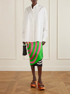 Printed Silk-Satin Wrap Scarf-Skirt