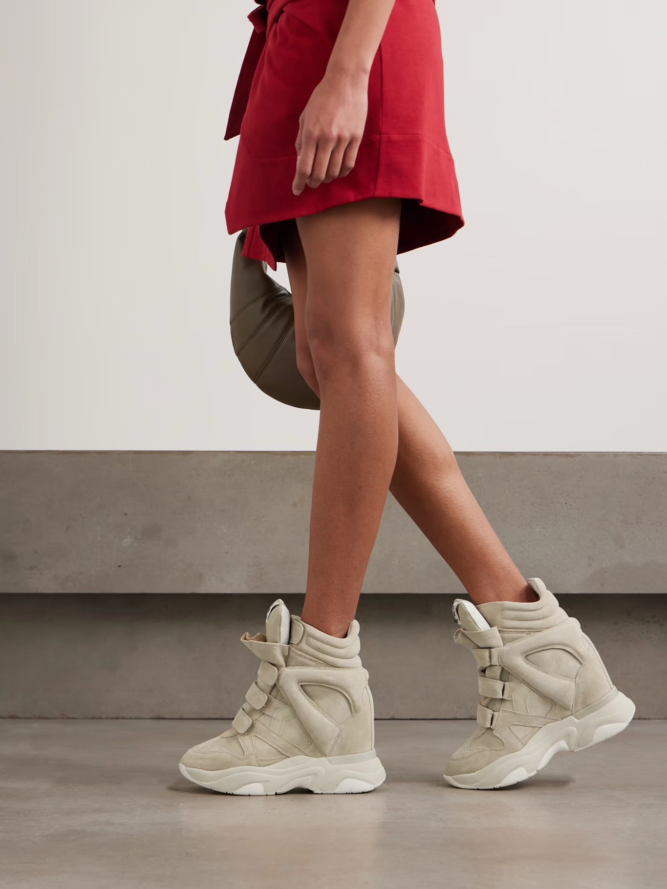 Balskee Suede High-Top Wedge Sneakers