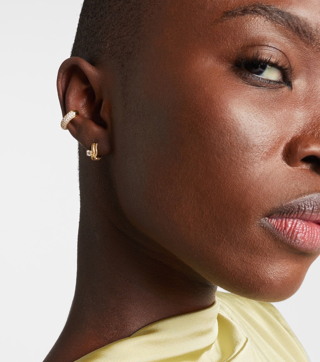 Stone and Strand 14kt Gold Ear Cuff With Diamonds