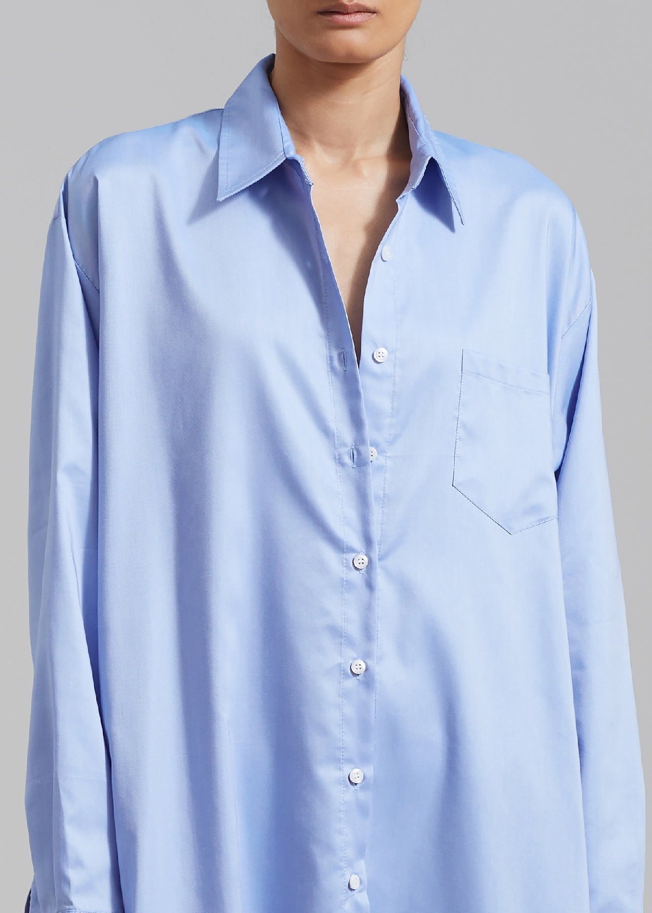 The Frankie Shop Avery Shirt Dress - Blue