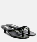 Toteme Croc-Effect Leather Thong Sandals – Green