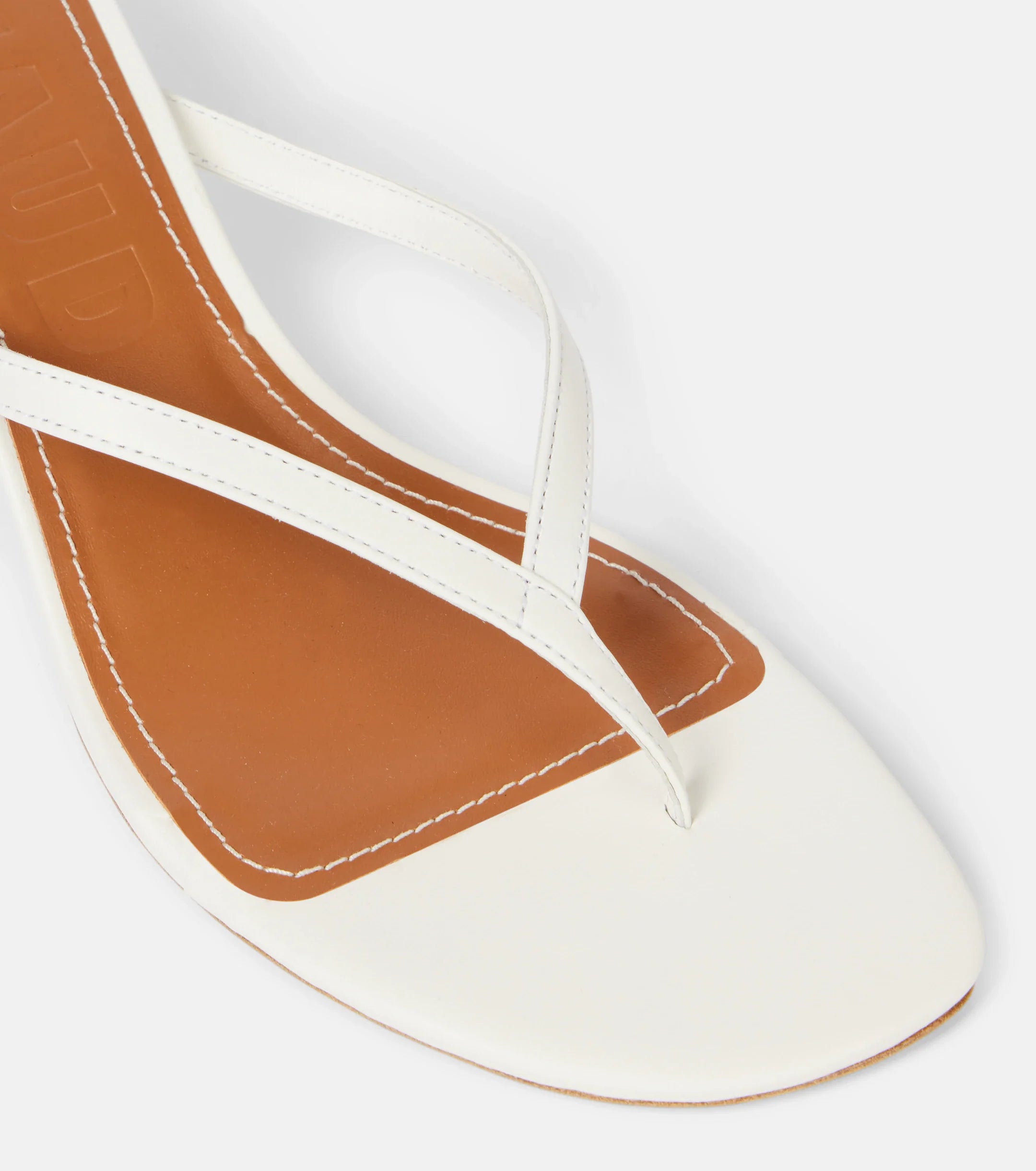 Staud Freja Leather Thong Sandals – White
