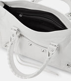Balenciaga Le City Small Leather Shoulder Bag White