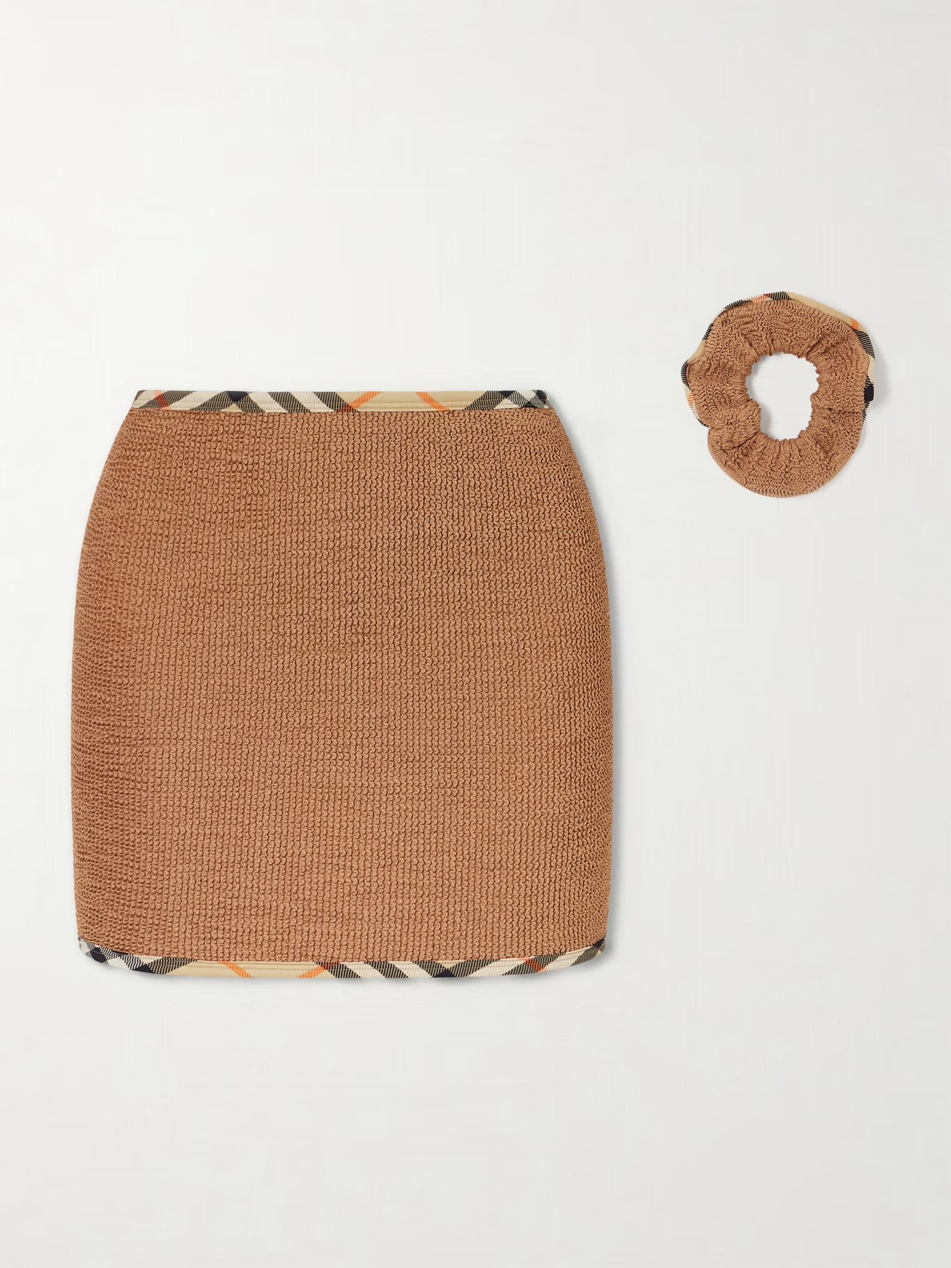 Burberry + Hunza G Devyn Checked Original Crinkle™ Mini Skirt