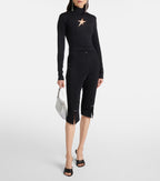 Mugler Pierced Capri Pants in Black
