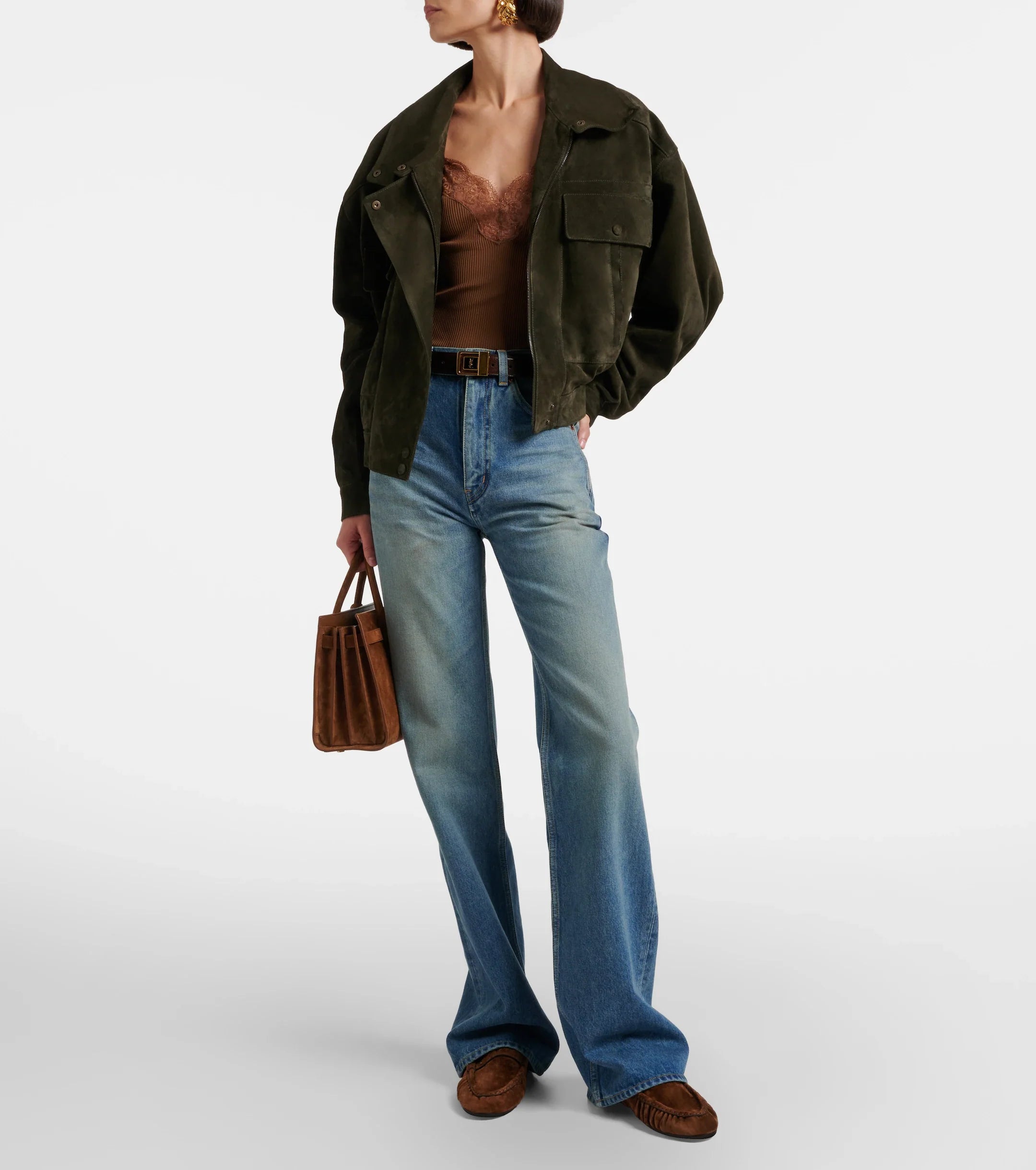 Saint Laurent Le Loafer Suede Mules