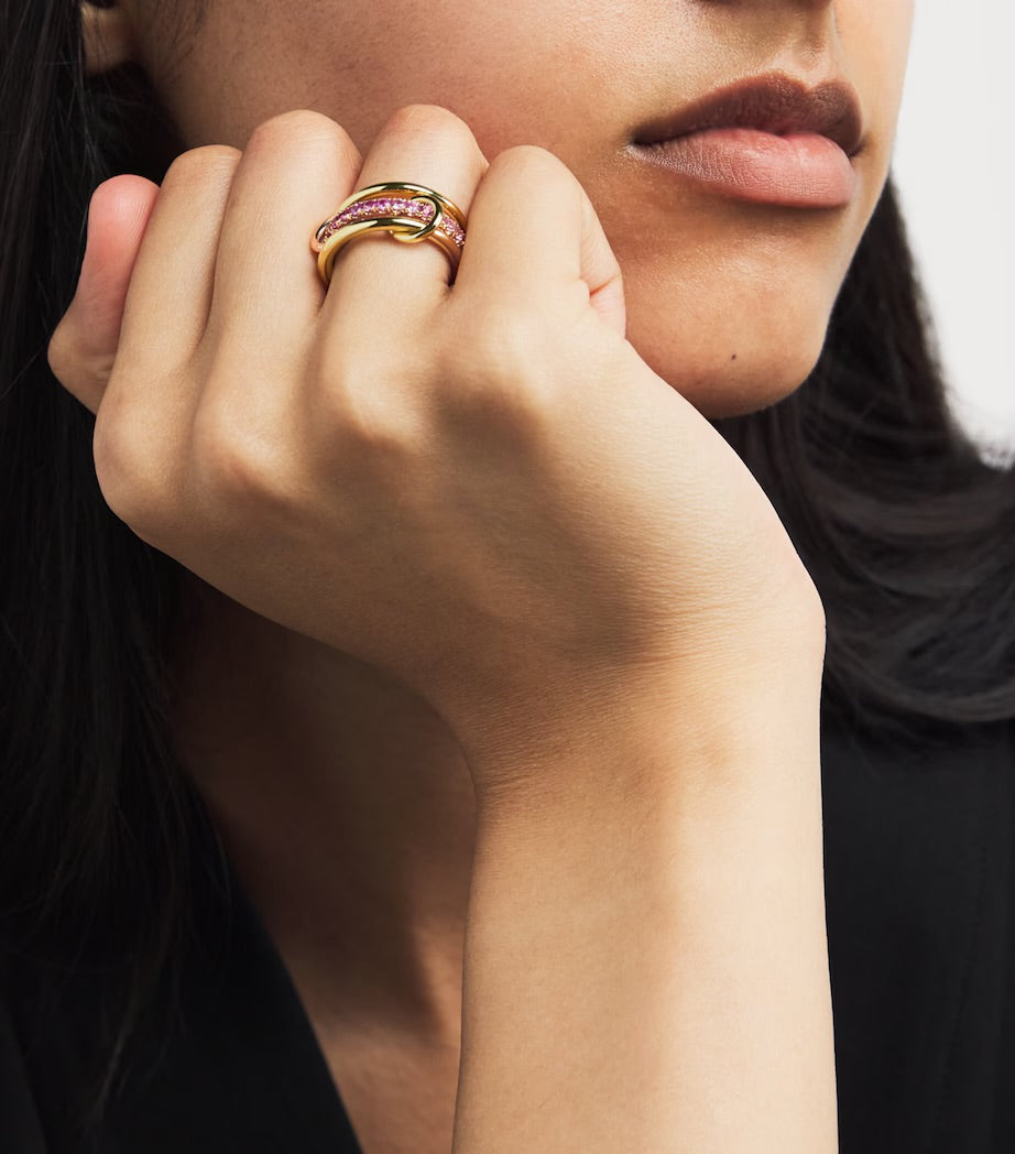 Spinelli Kilcollin Mixed Gold and Sapphire Petunia Ring