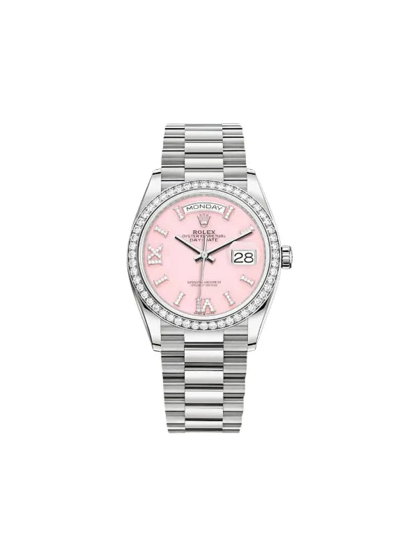 Rolex Day-Date 36 in White Gold with Pink Dial