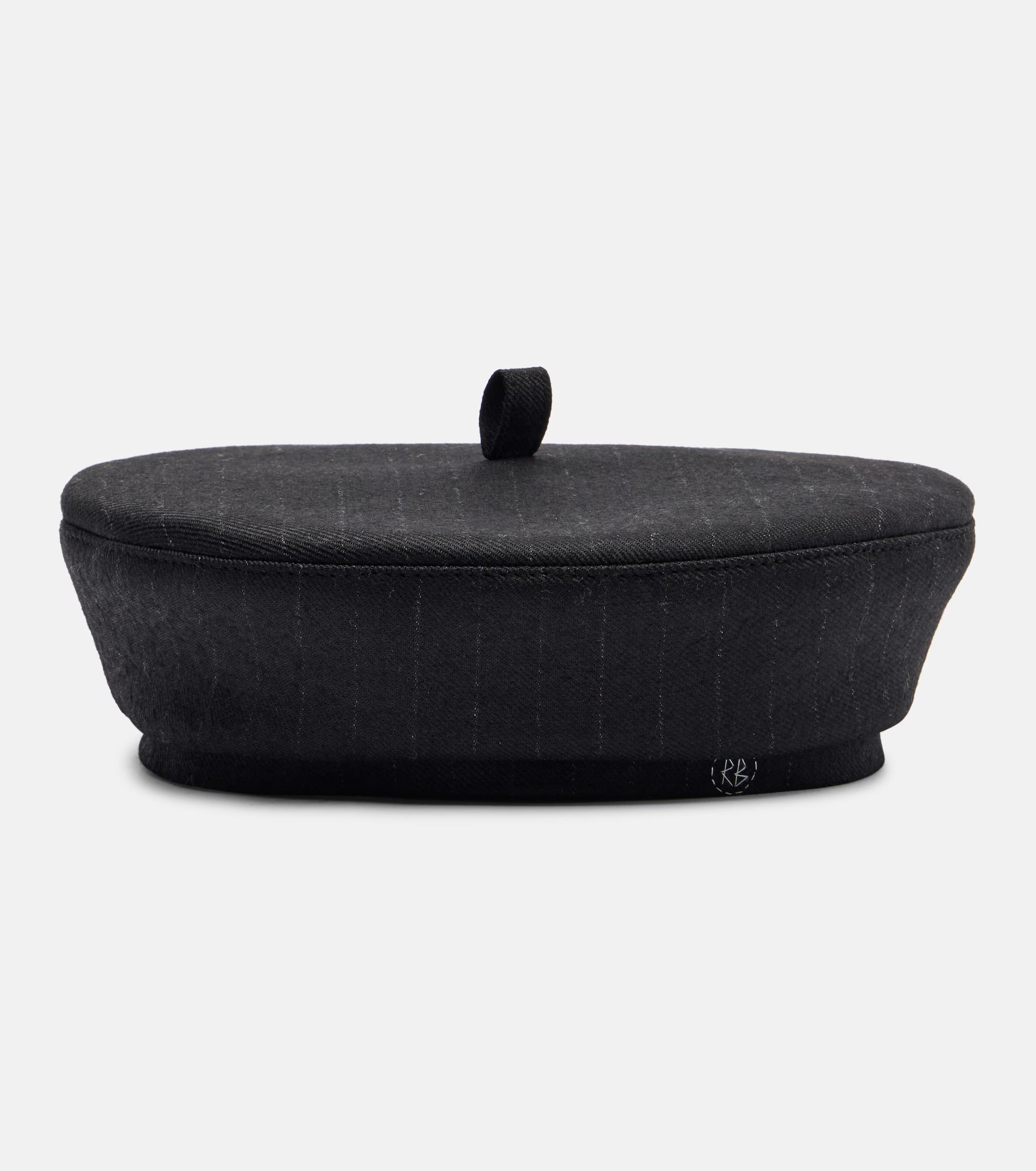Pinstriped Wool-Blend Beret