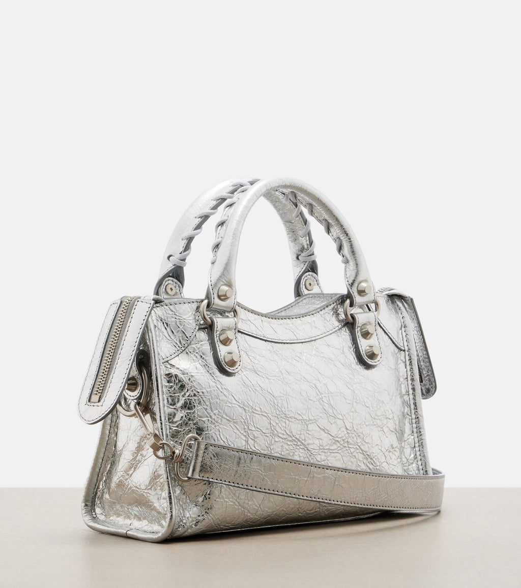Balenciaga Le City Small Leather Tote Bag – Silver