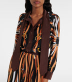 Gucci Printed Tie-Neck Silk Shirt Dress – Multicoloured