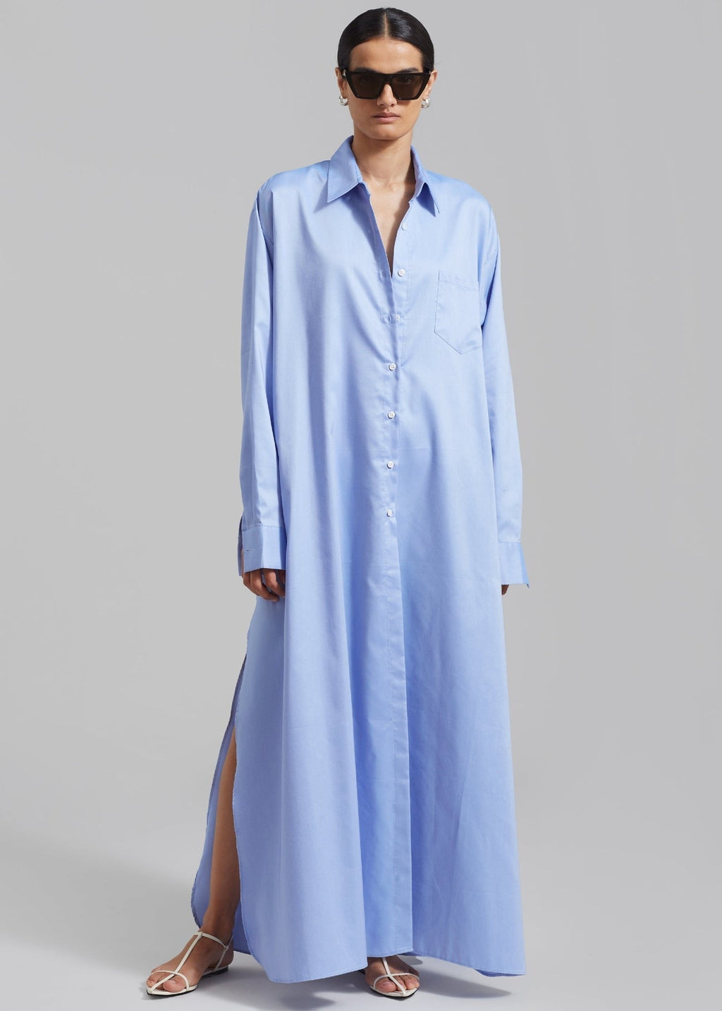 The Frankie Shop Avery Shirt Dress - Blue