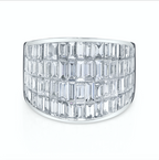 Four Row Baguette Galaxy Ring