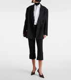 Victoria Beckham Logo Capri Pants in Black