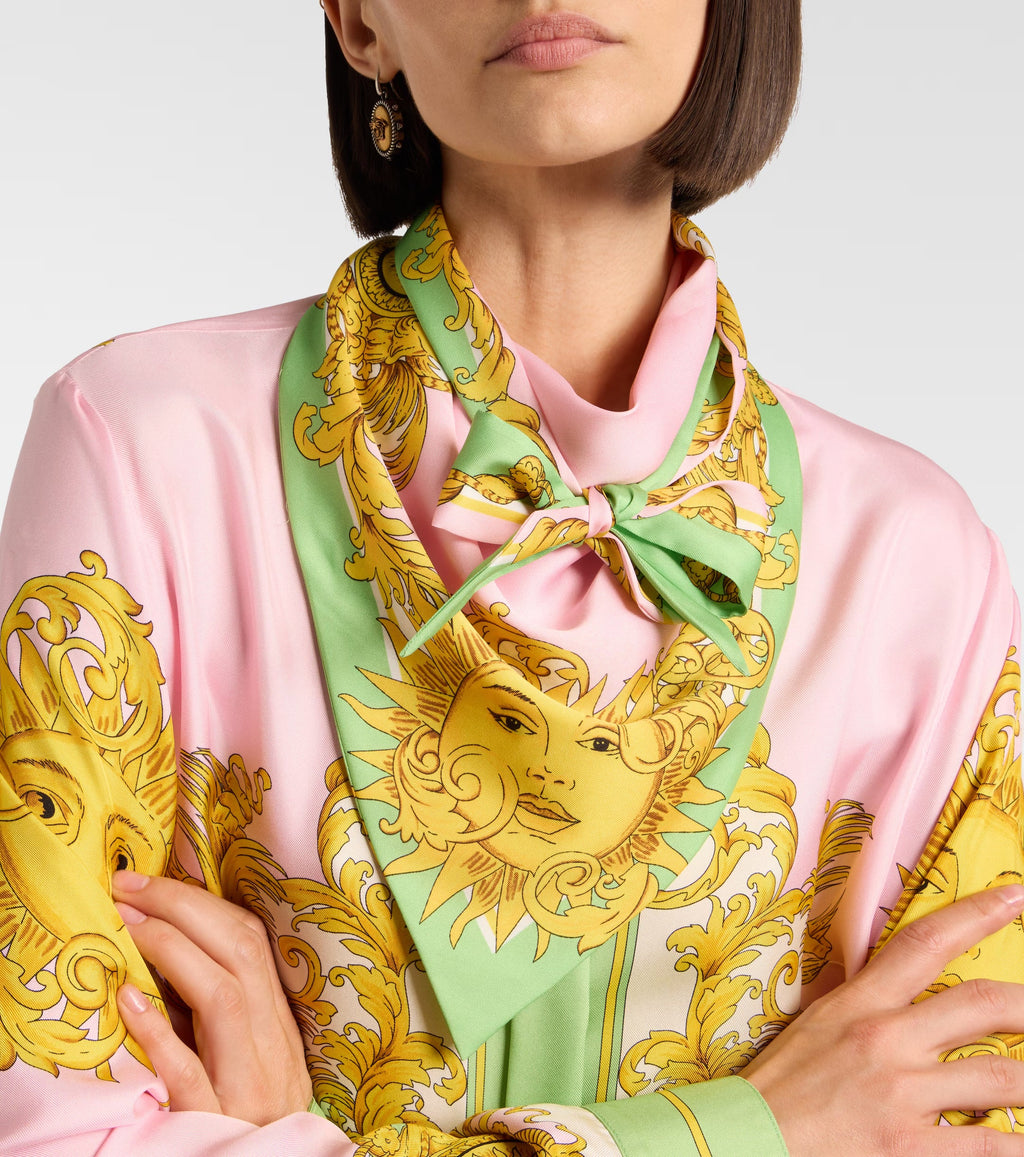 Versace La Vacanza Printed Silk Twill Scarf