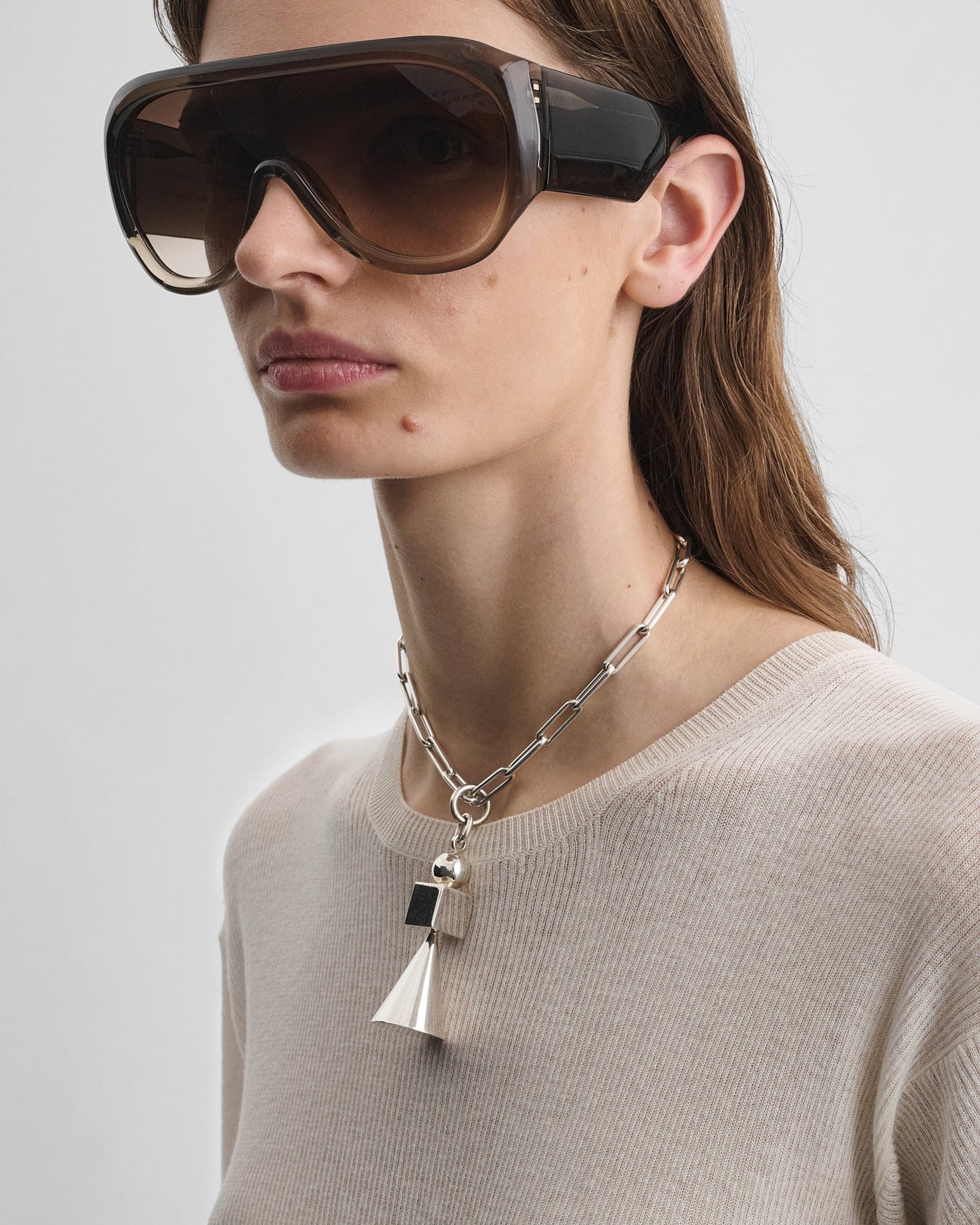 Phoebe Philo Stacked Pendant Necklace in Silver