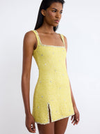 Clio Peppiatt Athena Mini Dress in Lemon