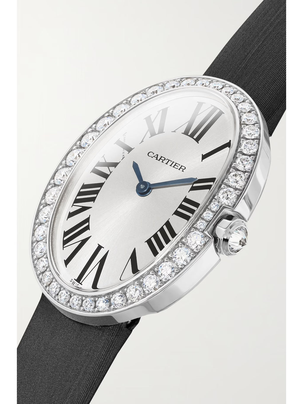 Cartier Baignoire 34.5mm Small 18-Karat White Gold, Tulle and Diamond Watch