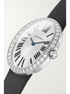 Cartier Baignoire 34.5mm Small 18-Karat White Gold, Tulle and Diamond Watch