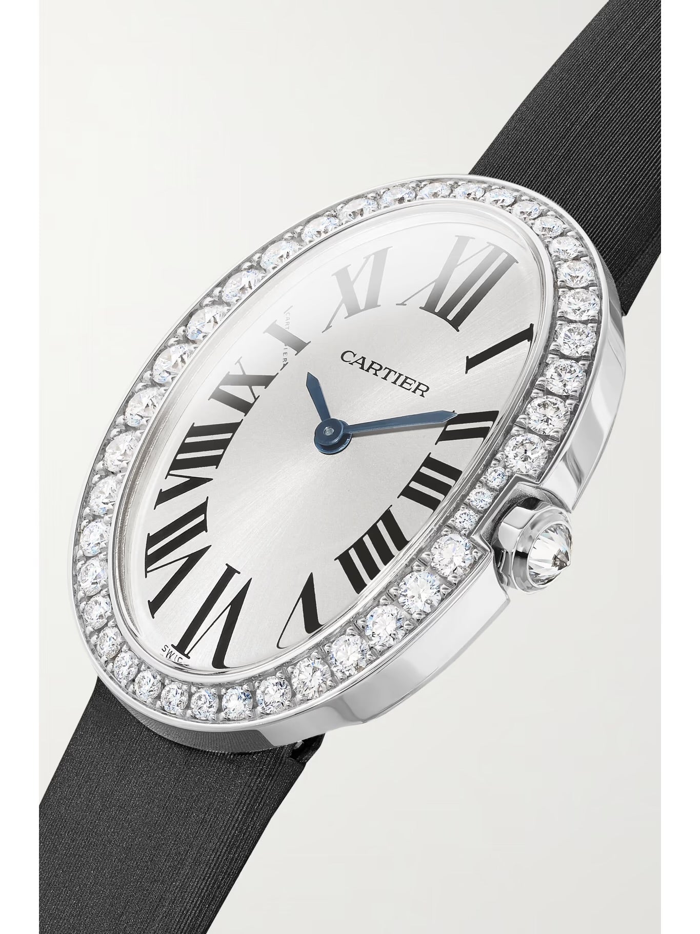 Cartier Baignoire 34.5mm Small 18-Karat White Gold, Tulle and Diamond Watch