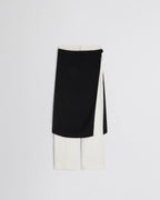 APRON TROUSERS | black/white woven viscose