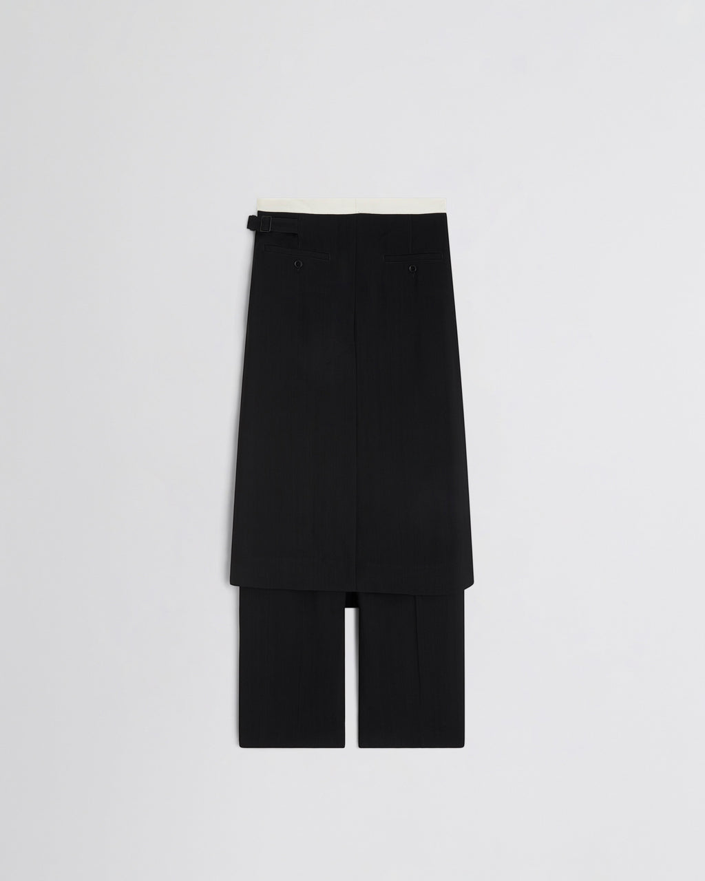APRON TROUSERS | black/white woven viscose