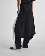 APRON TROUSERS | black/white woven viscose