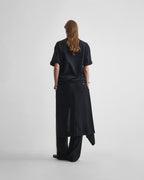 APRON TROUSERS | black/white woven viscose