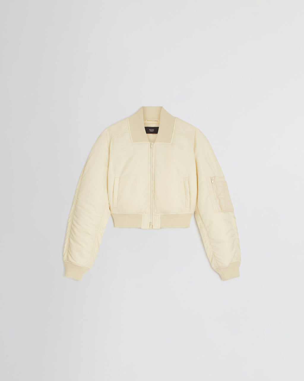SHRUNK BOMBER | cream nylon