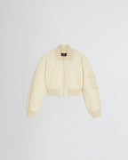 SHRUNK BOMBER | cream nylon