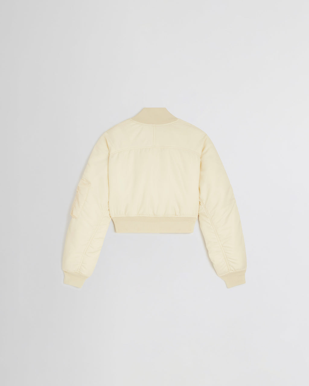 SHRUNK BOMBER | cream nylon