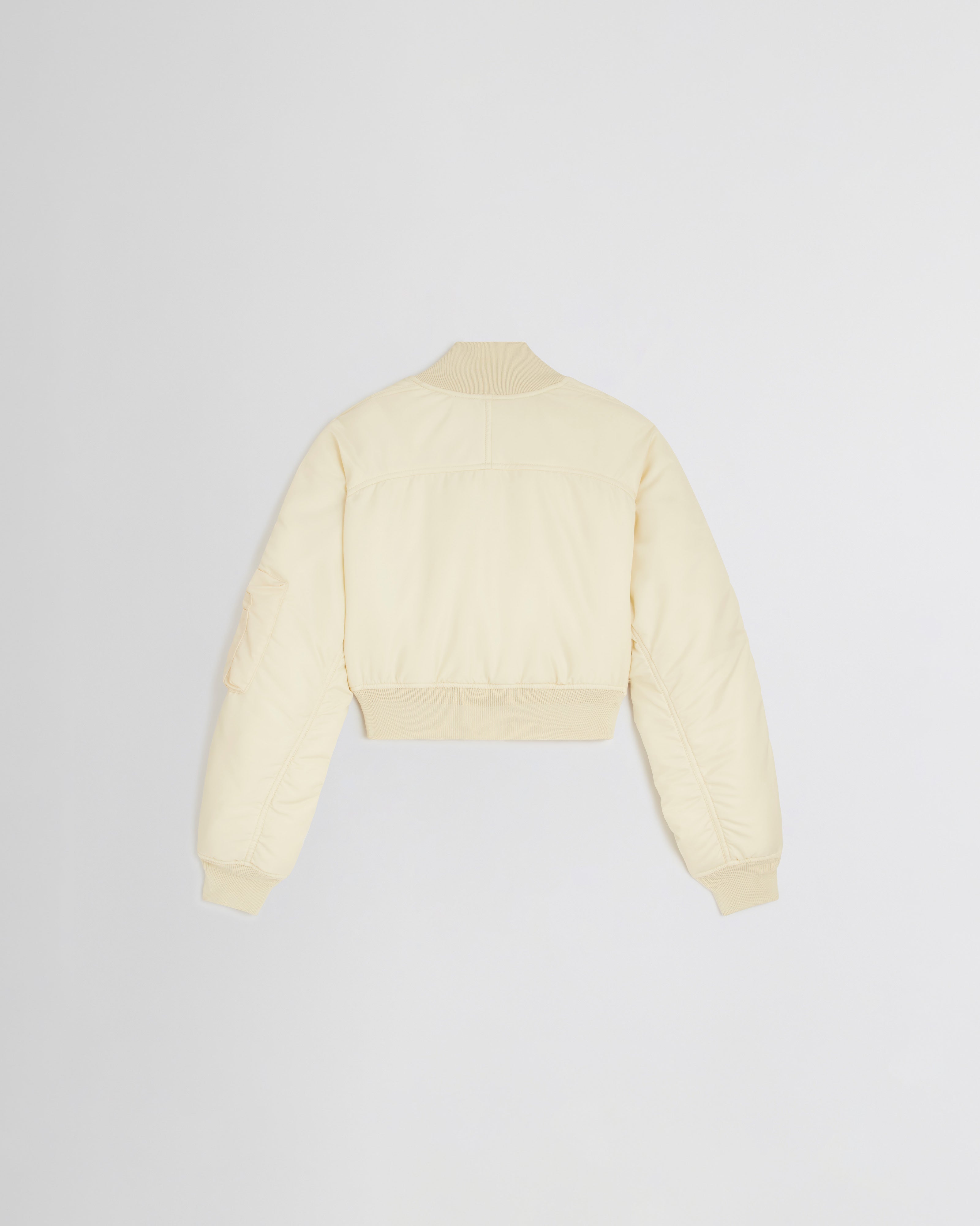 SHRUNK BOMBER | cream nylon
