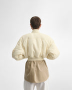 SHRUNK BOMBER | cream nylon